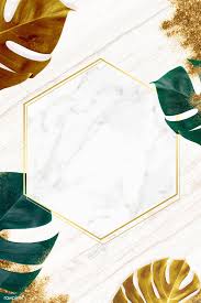 Download Premium Vector Of Hexagon Golden Nature Frame On A Marble Framed Wallpaper Marble Wallpaper Phone Free Wall Art