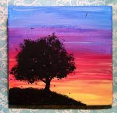 To create an easy sunset painting tutorial, the first thing you should do is to prepare the environment of your painting which can be achieved by using a little bit of yellow spray paint. New Painting Sunset Acrylic Easy 65 Ideas Sunset Painting Painting Canvases Canvas Art