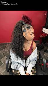 Gorgeous High Ponytail With Braids Design For Black Girls Modele Coiffure Coiffure Coiffure Afro