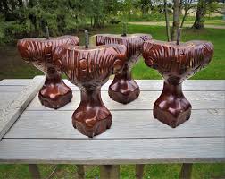 Set Of 4 Salvage Wood Claw On Ball Furniture Legs Mid Century Gothic Carved Wood Feet Coffee Ta Furniture Legs Furniture Design Wooden Wood Carving Furniture