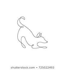 One Line Design Silhouette Of Playing Dog Hand Drawn Minimalism Style Vector Illustration Dog Line Drawing Animal Line Drawings Line Tattoos