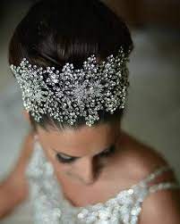 Our Beautiful Bride Carla Glittering In Her Crystalencrusted Bridalheadpiece By B Bridal Styles Boutique Bridal Veils And Headpieces Bridal Hair Accessories