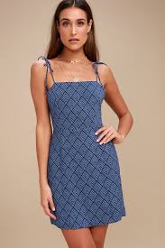 Cambria Blue Print Mini Dress Mod And Retro Clothing Casual Summer Dresses Sundresses Casual Dresses For Women Mini Dress