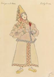 Costume Design 1928 By Konstantin Korovin Konstantin Aleksѣevich Korovin 1861 1939 For Bobylikha Boby Costume Design Figure Drawing Creative Artists