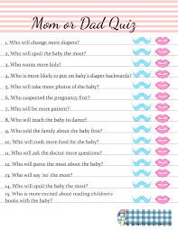 Think you know a lot about halloween? Mom Or Dad Quiz Free Printable For Baby Shower