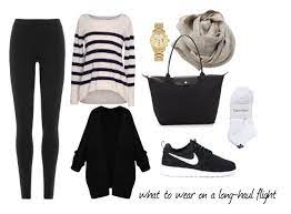 What To Wear On A Long Haul Flight By Whenwegethome On Polyvore Featuring Dkny Velvet By Graham Spencer Flight Outfit Travel Outfit Plane Airplane Outfits