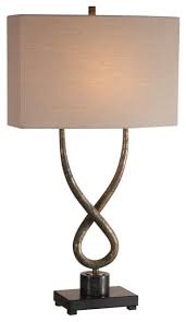 Modern farmhouse belfort metal/marble 33 table lamp. Rustic Modern Steel Twist Loop Table Lamp Industrial Metal Knot Silver Bronze Transitional Table Lamps By My Swanky Home Houzz