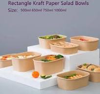Rectangle Paper Bowls | Bioleader® Kraft Paper Bowls