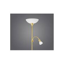 Cylindrical frosted sconces create a soft glow, accenting the modern design of the tubular metal arms on the icicle lamp. Eglo 82843 Up2 2 Light Traditional Floor Lamp Adjustable Lamp White Frosted Glass And A Plastic Shade Brass Coated Finish With Switch Floor Lamps From Ocean Lighting Uk