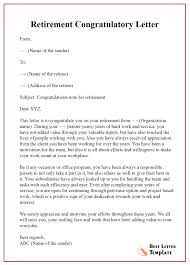 Use professionally written and formatted resume samples that will get you the job you want. Retirement Congratulations Letter Template Sample Example