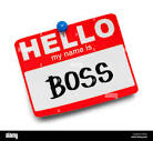 Hello My Name Is Boss Tag Isolated on White Background Stock Photo ...