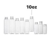 10oz Round PET Empty Plastic Bottle Clear with Custom Cap for Wholesale &  Bulk Orders, 100% BPA Free