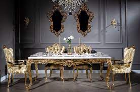 Imagine a beautifully figured hardwood table top with clean lines and. Casa Padrino Luxury Baroque Dining Room Set White Gold 1 Dining Table 6 Dining Chairs Handcrafted Dining Room Furniture In Baroque Style Noble Magnificent