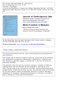 While desertcart makes reasonable efforts to only show products available in your country, some items may be cancelled if they are prohibited for import in malaysia. Pdf Media Freedom In Malaysia Aisya A Zaharin Academia Edu