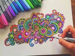 Hey Guys A Colourful Zentangle Doodle If You Want To Checkout My Video Of Creating This Just Have A Look At My L Sharpie Art Sharpie Drawings Sharpie Doodles
