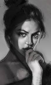Art Woman Art Pencil Drawing Black And White Pictures Shadows Ramon Nunez Beautiful Female Head Monochrome Woman Face Portrait Digital Painting Portrait Portrait Art Portrait Painting