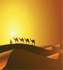 رمال الصحراء مع الجمال الابل تصميم ابداعي ملف مفتوح biblia