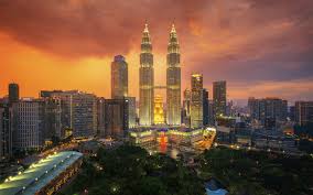 Sunrise panoramic view of kuala lumpur city, malaysia. Kuala Lumpur Stadt Nacht Wolkenkratzer Lichter Himmel Wolken Malaysia 1920x1200 Hd Hintergrundbilder Hd Bild