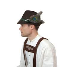 Peacock Brown Oktoberfest Hunter Hat Feather Edelweiss Medallion Pin Oktoberfest Hat Edelweiss Hat Peacock