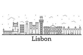 Outline Lisbon Portugal City Skyline Lisbon City Skyline Portugal Cities