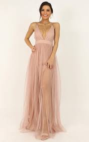Like A Vision Dress In Blush Mesh Showpo Tea Length Dresses Best Party Dresses Dresses