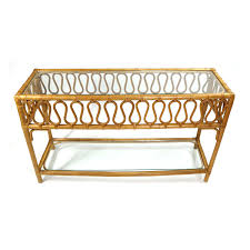 Top brands & styles · home décor & so much more · up to 70% off Vintage Rattan Sofa Table With Ripple Design Bohemian Console Table