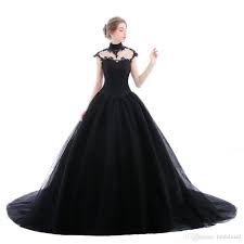 We carry beautiful & dark gothic wedding dresses and wedding gowns. 2020 Designer High Neck Gothic Black Ball Gown Wedding Dresses Custom Made Court Train Corset Back Cap Sleeve Lace Tulle Long Bridal Gowns From Bridalmall 115 53 Dhgate Com