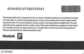 Physical gift card directly shipped to the given address. Gift Card Logo Reebok United States Of America Reebok Col Us Reebok Sv1505522