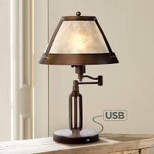Samuel Swing Arm Desk Lamp With Mica Shade And Usb Port 6t629 Lamps Plus Lamp Design Traditional Desk Lamps Desk Lamp Design