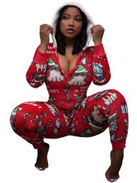 Women s One Piece Onesie Sleepwear Christmas Print Pajamas Jumpsuit Party  Clubwear - Walmart.ca