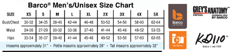 Scrubs And Uniforms Size Charts