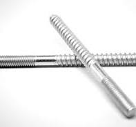 3/8-16 x 8 Coarse Thread Hanger Bolt Plain Center Stainless Steel 18-8
