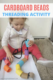 This can be a great vocabulary lesson if you talk about these qualities of ice pops. Threading Activity For Toddlers Using Large Cardboard Beads Laughing Kids Learn Toddler Activities Toddler Learning Activities Toddler Learning
