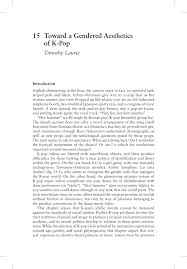 Pdf Toward A Gendered Aesthetics Of K Pop