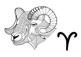 Zodiac chart mandala coloring page for adults . Aries Adult Coloring Page Thriftyfun