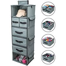 Maybe you would like to learn more about one of these? Smirly Hanging Closet Organizer Shelves Grey 6 Shelf Closet Storage With 5 Clothes Organizer Drawers And Purpose Made Pockets Sweater Or Shoe Organizer Baby Nursery Closet Organization And Storage Walmart Com Walmart Com