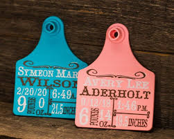 Custom Baby Announcement On Cattle Ear Tags New To The Herd Etsy In 2021 Baby Announcement Newborn Photoshoot Custom Baby