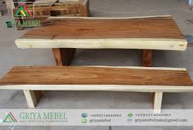 Tesedia aneka desain moder minimalis. Set Meja Makan Solid Trembesi Lesehan Griya Mebel
