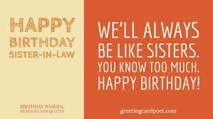 Happy Birthday Sister In Law Greetings Wishes And Messages