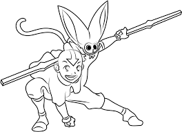 Push pack to pdf button and download pdf coloring book for free. Happy Aang Coloring Page Free Printable Coloring Pages For Kids
