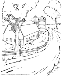 Farm Scenes Coloring Page Farm Life Farm Barn And Silo Farm Coloring Pages Coloring Pages Winter Farm Animal Coloring Pages