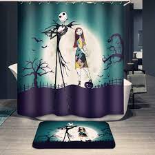 Favorite add to halloween bath bombs jack skellington nightmare before christmas rose candy corn kingdomsoapshop. Amazon Com Youni Jack Skellington Shower Curtain Set With Bathroom Rug Pack Of 2 Nightmare Before Christmas Jack 100 Microfiber Polyester With 12 Hooks 72inch Home Kitchen