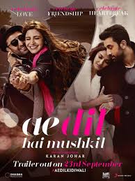 Imdb 5.8 နဲ႕ time india မွာ 3.5/5 ထိရရွိထားတဲ့. Ae Dil Hai Mushkil Best Bollywood Movies Hindi Movies Bollywood Movie Trailer