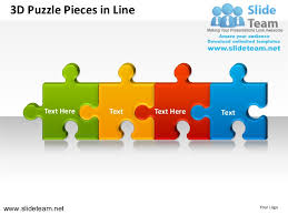 Infographic templates revolving around puzzle pieces. 3d Puzzle Pieces In Line Powerpoint Presentation Templates