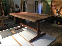 Sculpture And Furniture Design Walnut Trestle Table With Live Edge Live Edge Table Dining Rooms Live Edge Dining Table Wood Dining Table