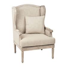 Olivia Gray Linen Accent Chair With Pillow Kirklands Linen Accent Chairs Accent Chair Bedroom Oversized Chair Living Room
