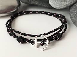 Bracelet Ancre De Marine Corde Noire Bijou Nautique Bracelet Porte Bonheur Bracelet Marin Amour Meilleurs Amis Cordon Noir En Drisse Mens Bracelet Jewels Etsy