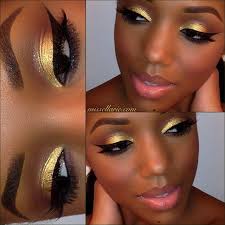 Black And Gold Eyeshadow Looks Pin By Lori Vaughn On Wedding Decor Dress Makeup Dark Skin Makeup Brown Skin Makeup Skin Makeup