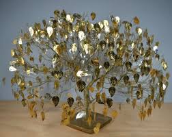 Large Original J E Tramel Dream Tree 1960s Handmade Metal Sculpture W Golden Leaves Twisted Gold Wire Trunk Branc Metal Sculpture Sculpture The Originals