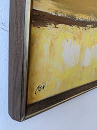 Vintage Framed Abstract Oil Painting by Etta Benjamin